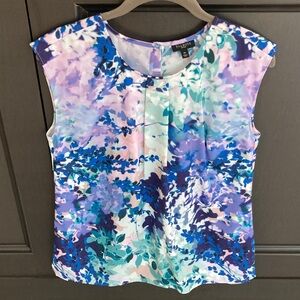 Talbot’s Monet Water Colors Blue, Green and Purple Blouse
